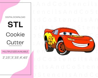 Lightening McQueen Cookie Cutter STL File: 3D Printable Design (Digital Download)