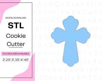 Kreuz-Cookie Cutter STL Datei: 3D druckbare Design (digitaler Download, mehrere Größen)