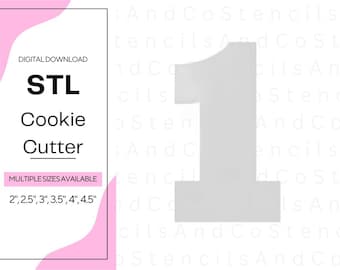 Number 1 Cookie Cutter STL File: 3D Printable Design (Digital Download)