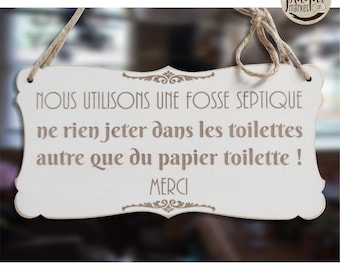 Septic System Sign, Toilet Rules Sign, Toilet Paper Only, Do Not Flush Sign, Guest Wooden Restroom Sign