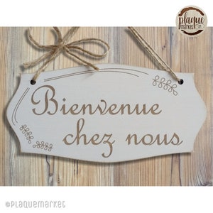 Welcome to Our Home Wooden Door Sign Entrance Sign Hanging Sign Home Decor Interior Decoration in Gite Gift