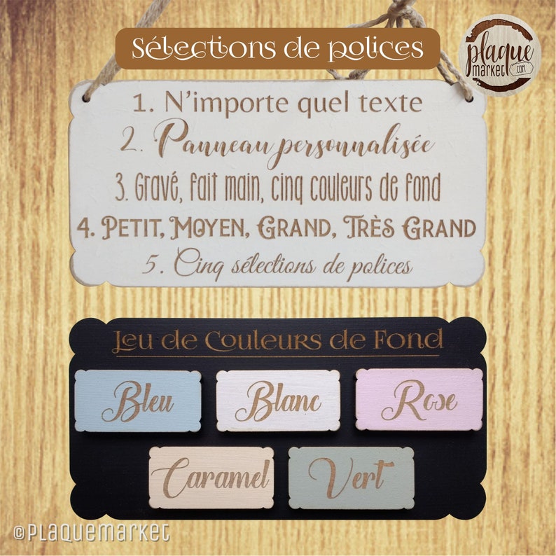 Personnalisable votre texte ici plaque en bois, Pancarte de mariage personnalisé, Cadeau d'anniversaire, Décoration murale, Plaque de porte image 2