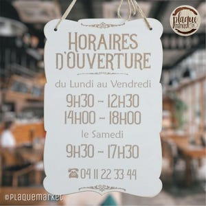 ORARI DI APERTURA Targa in legno Targa personalizzata per porta Cartello commerciale Cartello d'ingresso del negozio Cartello inciso per negozio Aperto/Chiuso
