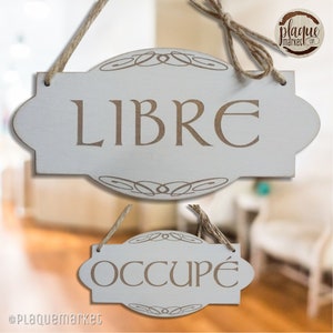 Free/Busy wooden door sign, Engraved toilet sign, Office sign, Bathroom hanging sign, Locker room sign,