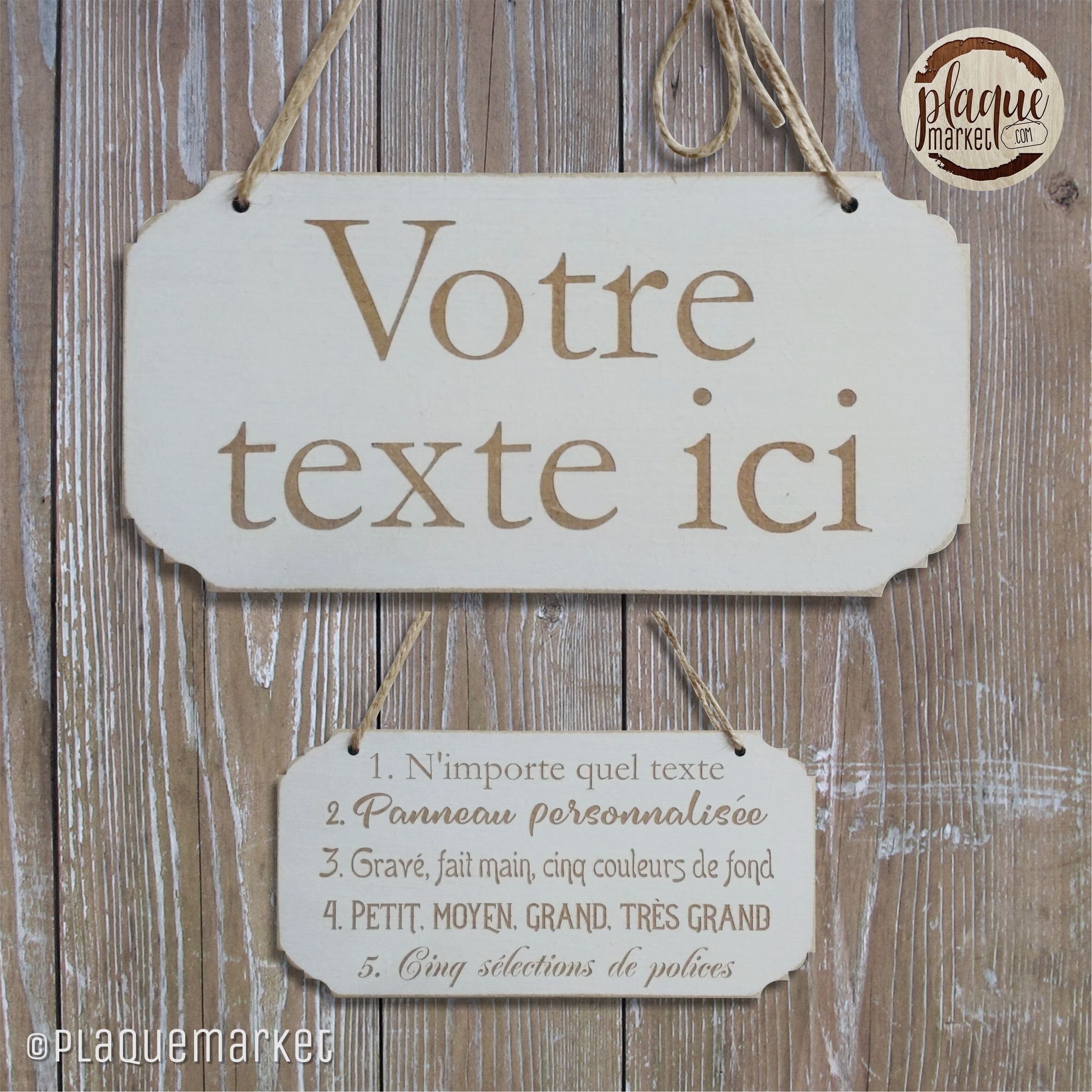 Panneau Bois Personnalisable Avec Texte - Plaque Porte Ou Décoration | Cadeau Personnalisé