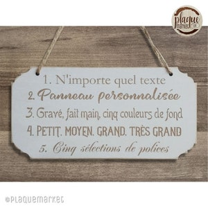 Personnalisable votre texte ici plaque en bois, Pancarte de mariage personnalisé, Décoration murale, Cadeau d'anniversaire, Plaque de porte image 3