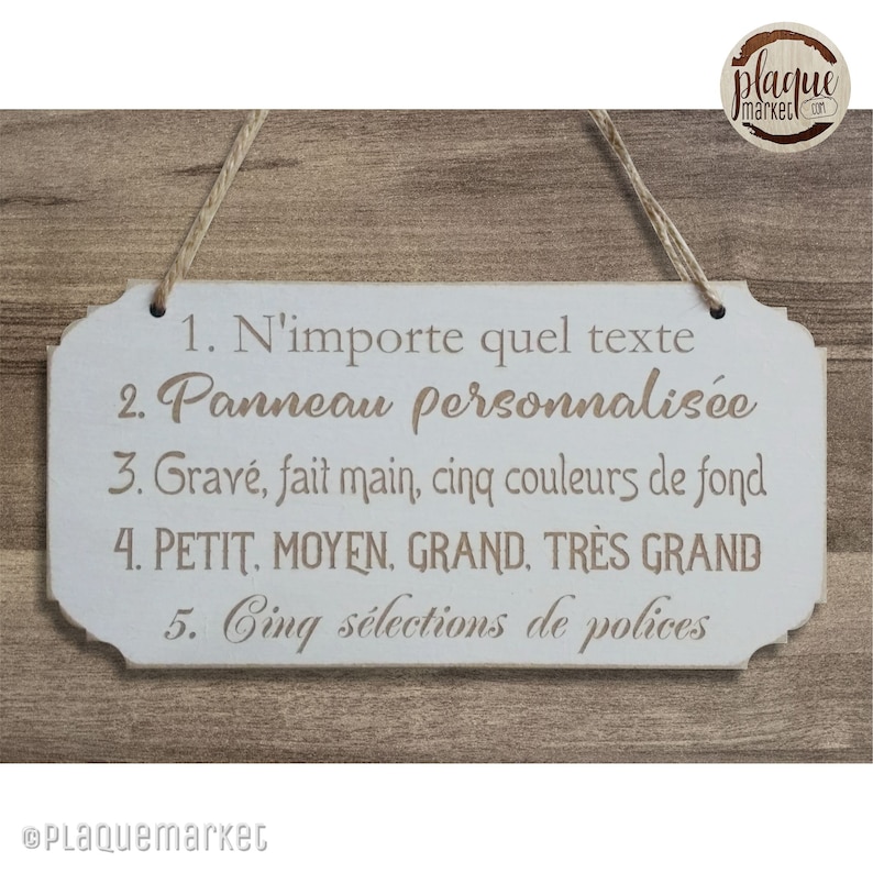 Personnalisable votre texte ici plaque en bois, Pancarte de mariage personnalisé, Décoration murale, Cadeau d'anniversaire, Plaque de porte image 3