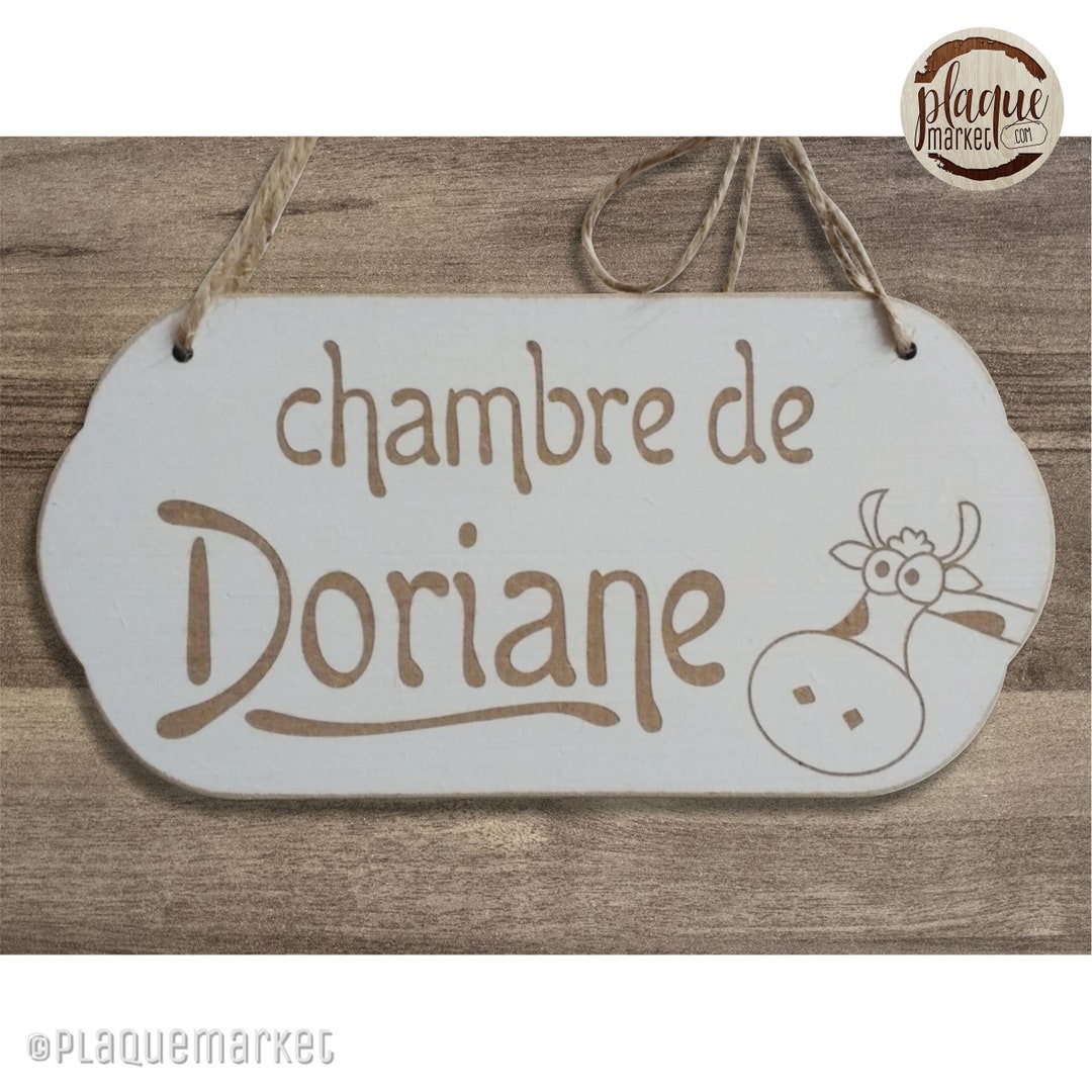 Plaque de Porte Biche Forêt Personnalisée avec Prénom - Chambre Enfant