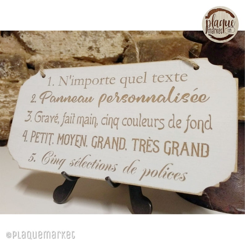 Personnalisable votre texte ici plaque en bois, Pancarte de mariage personnalisé, Décoration murale, Cadeau d'anniversaire, Plaque de porte image 6