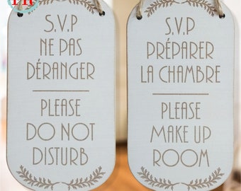 DOOR SIGN DO NOT DISTURB, Hotel door hanger, Entrance sign, Wooden business panel, Bedroom panel, Double sided