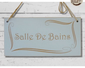 Salle de Bains plaque de porte en bois Salle de Douche panneau à suspendre Pancarte décoration de maison Vintage cadeau