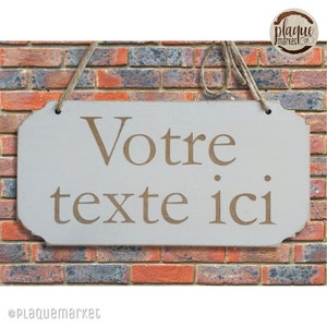 Personnalisable votre texte ici plaque en bois, Pancarte de mariage personnalisé, Décoration murale, Cadeau d'anniversaire, Plaque de porte image 1