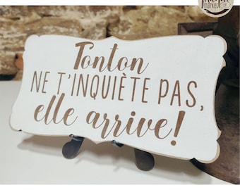 Panneau cortège humour Personnalisée Pancarte de mariage en bois "Trop tard pour t’enfuir" Panneau pour enfant d'honneur, Plaque de mariage