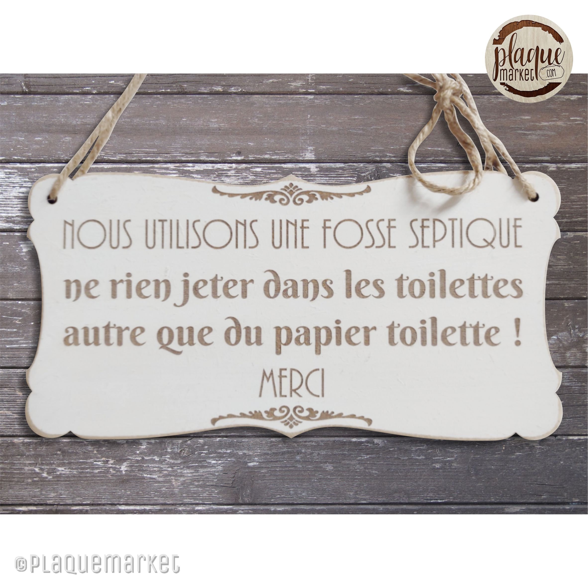 Plaque de porte toilettes en métal 19x7,5cm TOILETTES