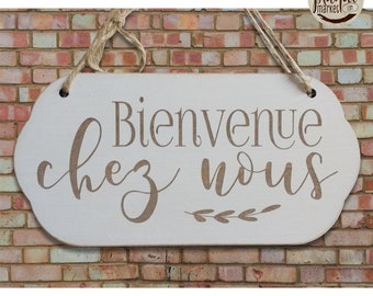 Panneau Décoratif "Welcome To Grandma's Place" - En Bois MDF 30x15cm, à Suspendre | Cadeau émouvant Pour Grand-mère, Décoration Maison