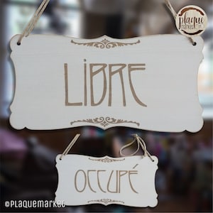 Frei/Beschäftigt Holztürschild, graviertes Toilettenschild, Büroschild, Badezimmer-Hängeschild, Umkleideraumschild 2