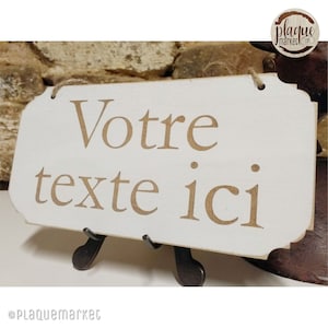 Personnalisable votre texte ici plaque en bois, Pancarte de mariage personnalisé, Décoration murale, Cadeau d'anniversaire, Plaque de porte image 5