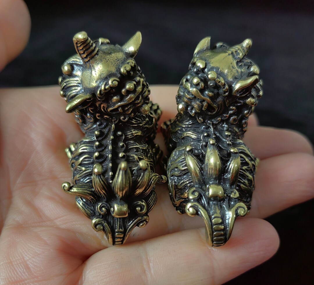 Pair Wealth Pixiu Statue Feng Shui Decor Kirin Beast,copper Kylin ...