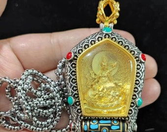 Vintage Bodhisattva Buddha Pendant Necklace chain Spiritual HIGH QUALITY Silver  Gold Charms Link Chain Buddhist ward off evil spirits Zen