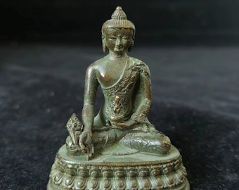 Koperen Tibet-Nepal-boeddhabeeld: metalen talisman voor zegeningen en bescherming van het gezin PF419