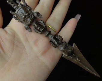 Collection Vintage style red Copper Vajra,Creative Handmade Buddha Vajra Handicraft Decoration,Tibetan Dorje Buddhism Mahakala Buddha PF455