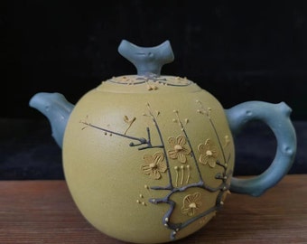 Yixing Zisha Pottery Tea Pot,Purple Clay Chinese Tea Cup hand-made flowers teapot Design Details China  Gongfu Tea Pot certified Drinkware