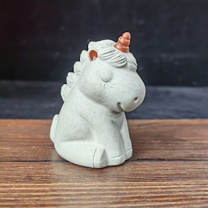 Tea pet cute Detailed Porcelain Art Ceramic Mini White unicorn Horse Figurine Tea Pet,Fantasy Fairytale Fairy Pottery Mythical Ornament P531