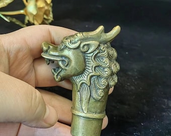 Vintage finds Brass dragon Design Head Handle Only Walking Stick Cane walking stick Cast Iron Decorative Fence Tip Toppers Cane Head PF098
