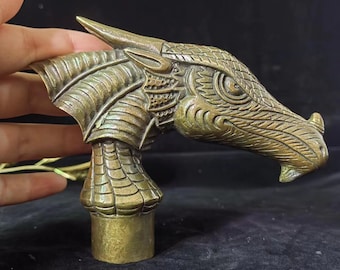 Vintage Dragon Cane Walking Stick Head, Bronze/Brass Hand Carved Solid Figure Crutch Cane Head Walking Stick Custom Walking Cane Men Pc2342