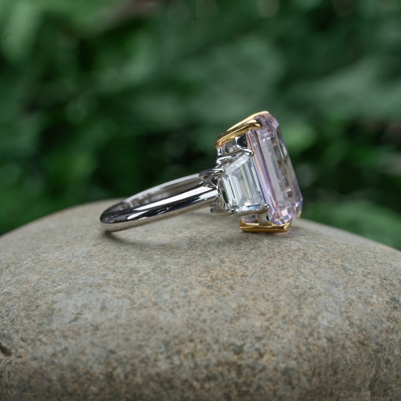 Emerald Cut 1014mm Pink Sapphire Engagemeng Ring | Etsy