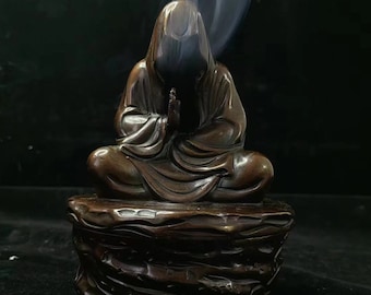 Bronze Buddha Weihrauch-Brenner, Kegel/Spule/Stick Halter
