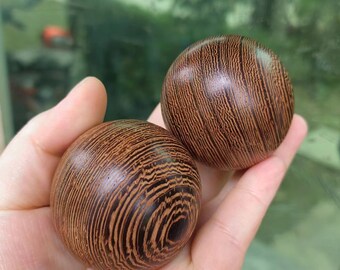 黒檀製ハンドマッサージボール、木製フィットネス玩具（2個セット