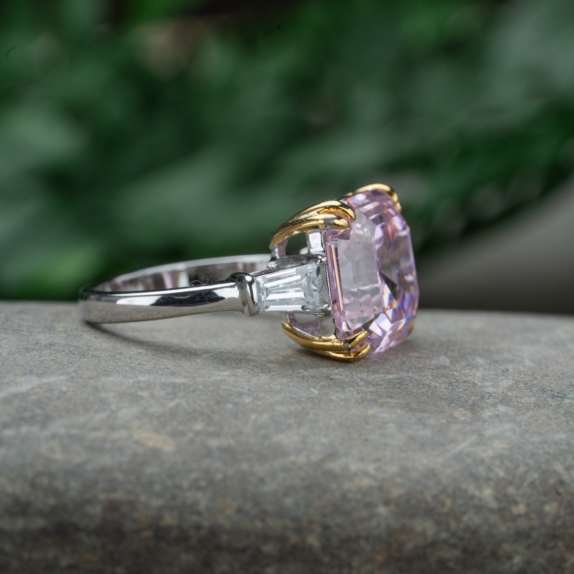 Asscher Cut 1212mm Pink Sapphire Engagemeng Ring Anniversary | Etsy