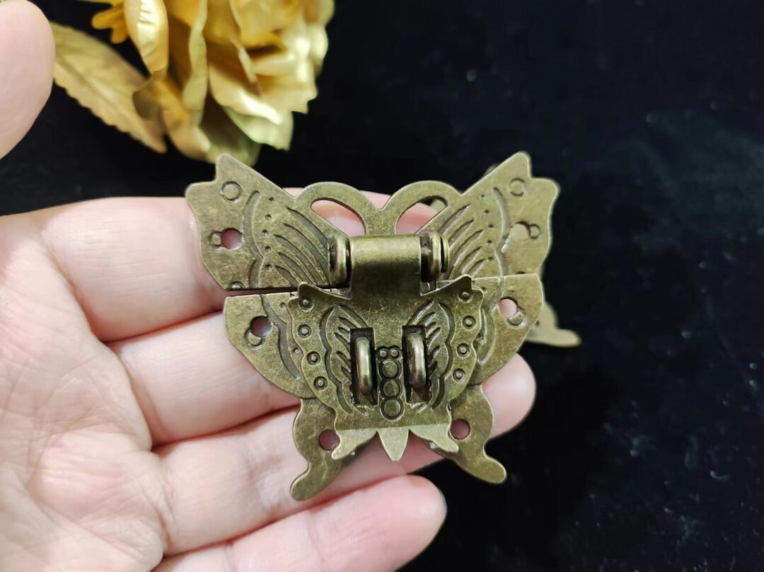 Get 2 Vintage Style Butterfly Brass Lock Statue Ornaments, Copper ...