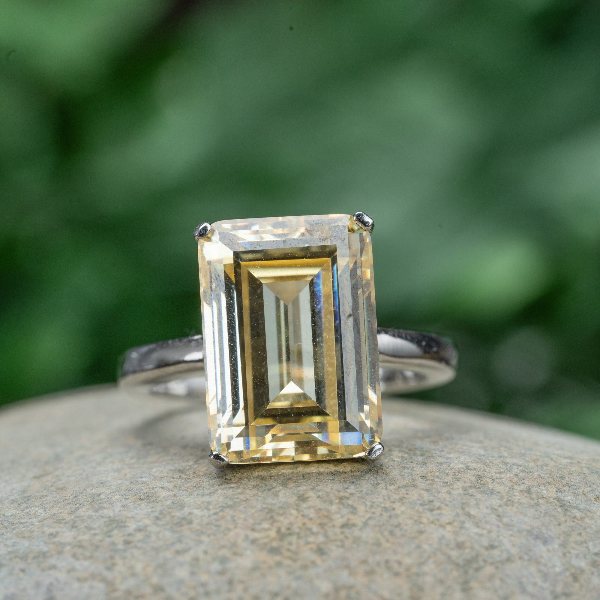 yellow sapphire emerald cut
