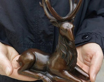 Lucky animal figures ,Peaceful Red Copper Deer Sculpture Model Figure Figurine Statue Decor Copper Decorative Lucky Sika Deer,Elk moose P289