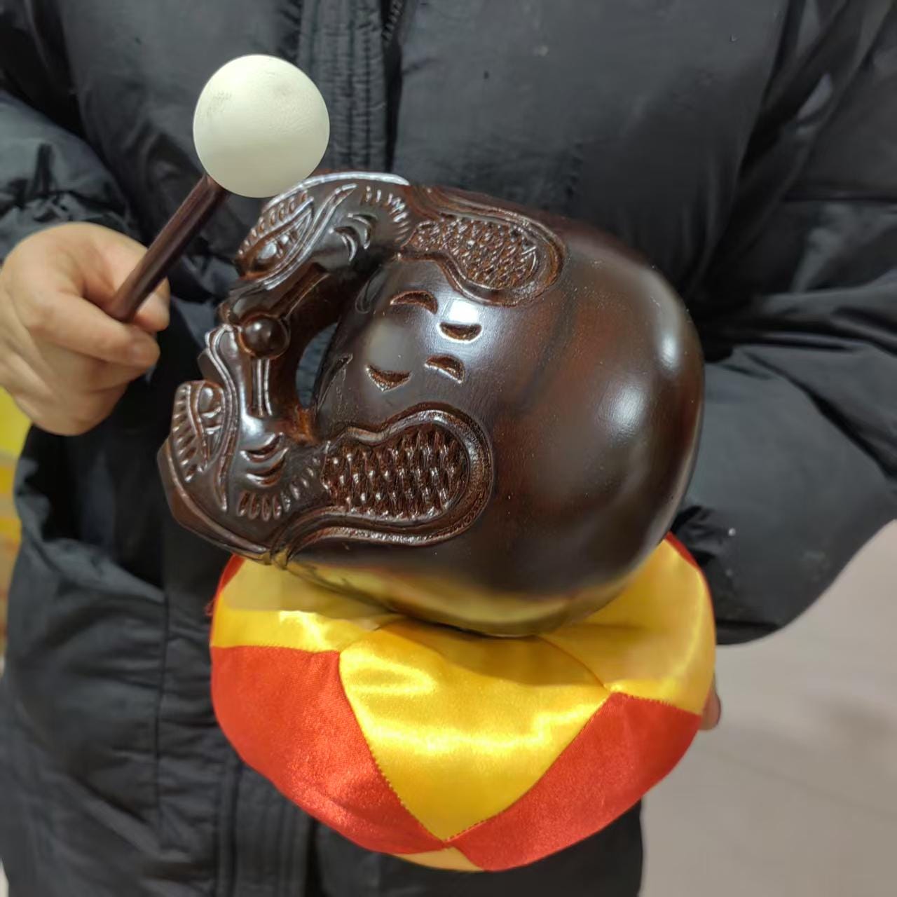 石像 石仏 禅意黒悟空置物 茶室 装飾品 事務室 机面 書立 室内外景観