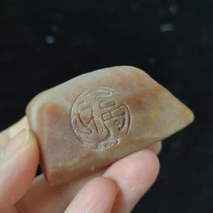 65 gram Fortune Chinese character Carving on jade Crystal Home Love Blessing Jadeite Jade Chinese Caligraphy "FU"Carved on Lucky irregular
