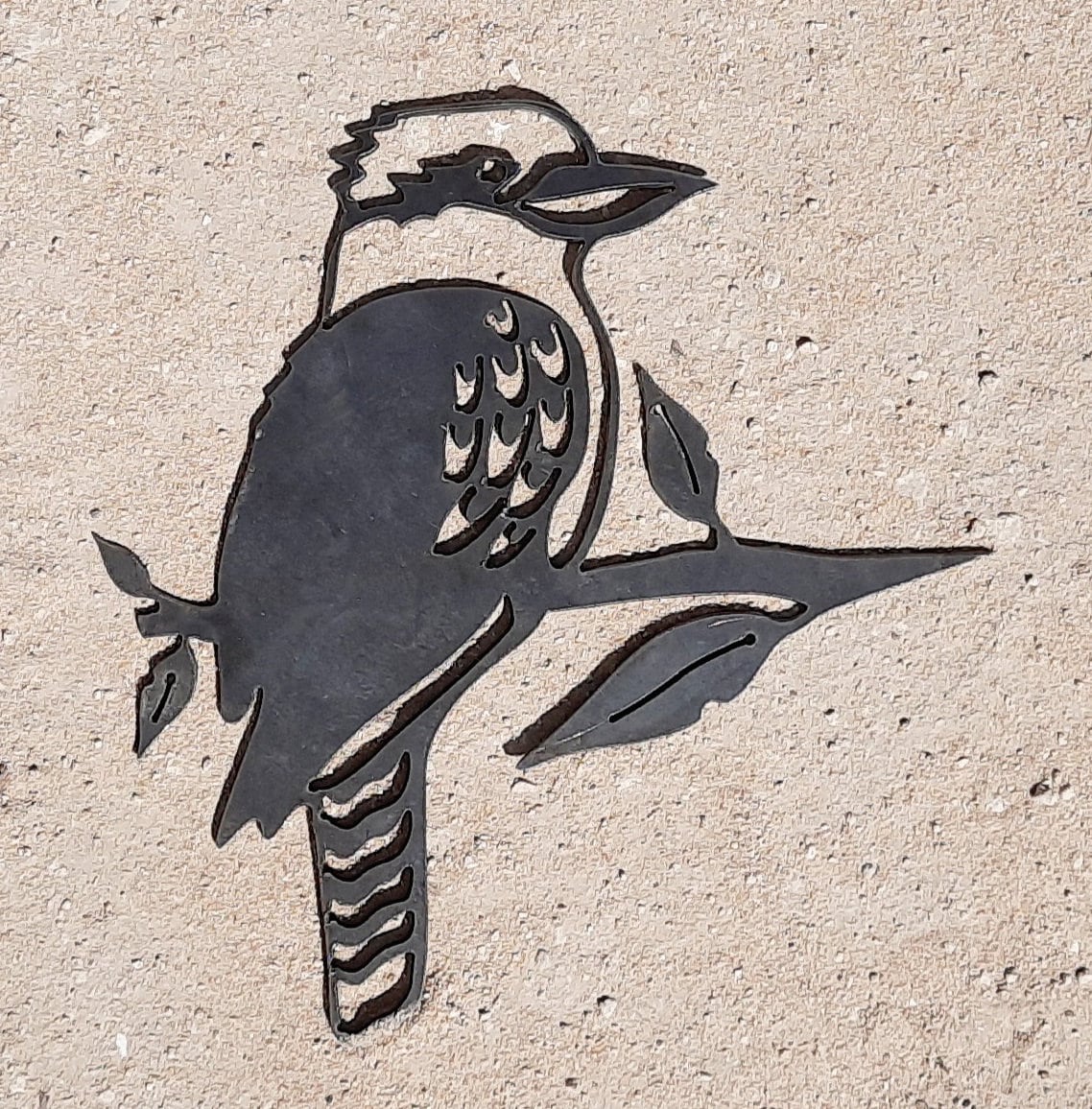 Metal Kookaburra Tree Spike — Old Coast Studio