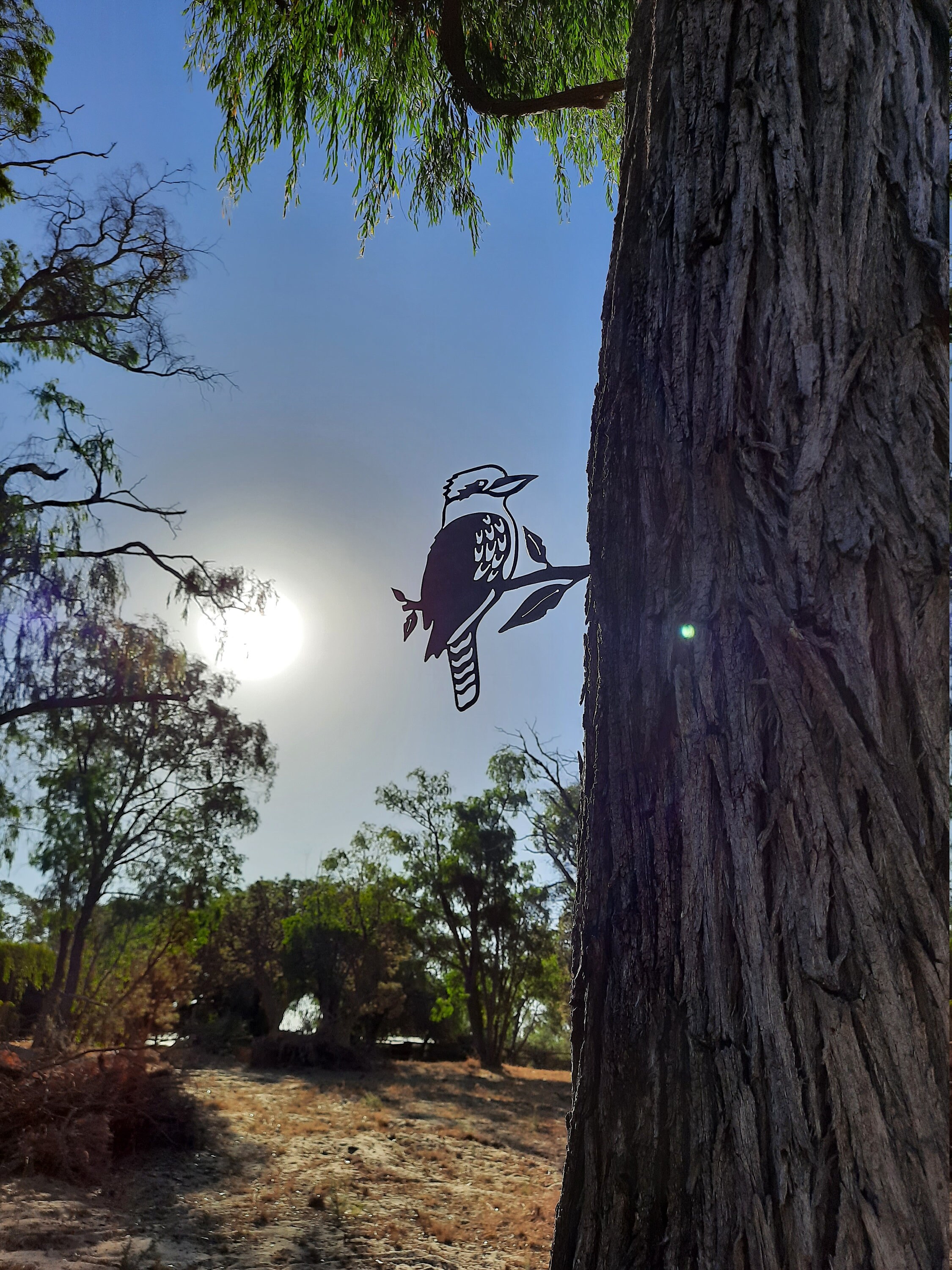 Metal Kookaburra Tree Spike — Old Coast Studio
