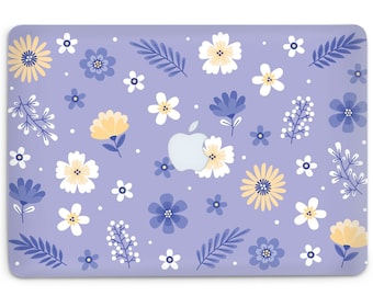 Elegant Flowers On A Purple Background Protective Case For MacBook Air 11/13 Pro 13/14/15/16 2008-2023 Hard Cover MacBook Pro 16 M2 TH0004