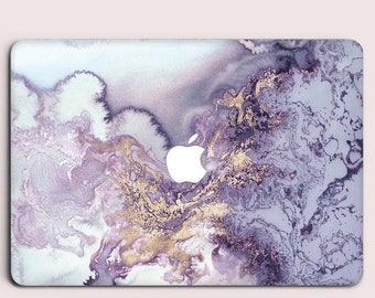 Étui rigide en marbre pour Macbook Air 13 pouces A2179, coque en plastique violet, Minéral Macbook Pro 15 A1707 Cover Pro 16 pouces A2141, étui CC1453