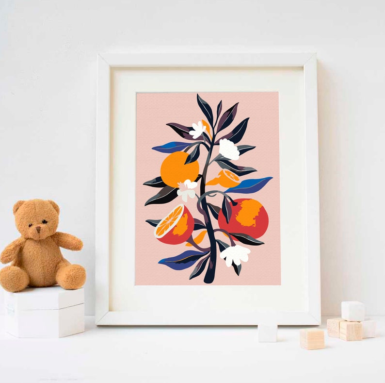 Orange Tree/ DIY Painting/ Oranges Paint By Numbers Kit / Flowers Art By Numbers Kit/ Printable Painting Leaves Digital Painting/ ZZC0004 image 2