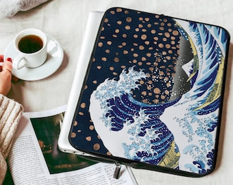 Great Waves Laptop Sleeve Golden Dots Laptop Sleeve 12 pouces Sleeve 13 pouces Laptop Sleeve 15 pouces Sleeve Case Marble Design Sleeve ZZC0219