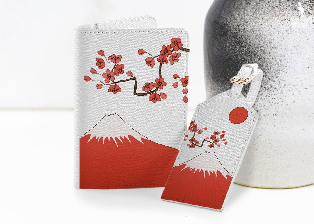 Mount Fuji Document Organizer Travel Set Mountain Wallet Etsy
