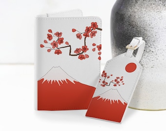 Mount Fuji Document Organizer Travel Set Mountain Wallet Passport Holder Japan Luggage Tag Cute Design Card Holder Organizer ZZC0187