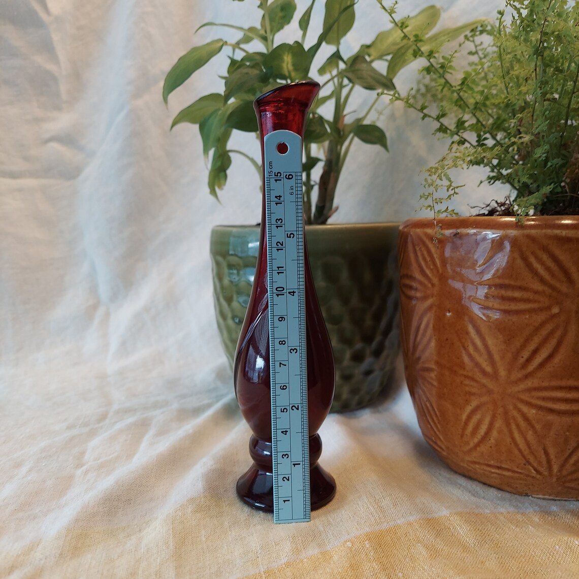 1970s Vintage Avon Ruby Red Glass Bud Vase Etsy