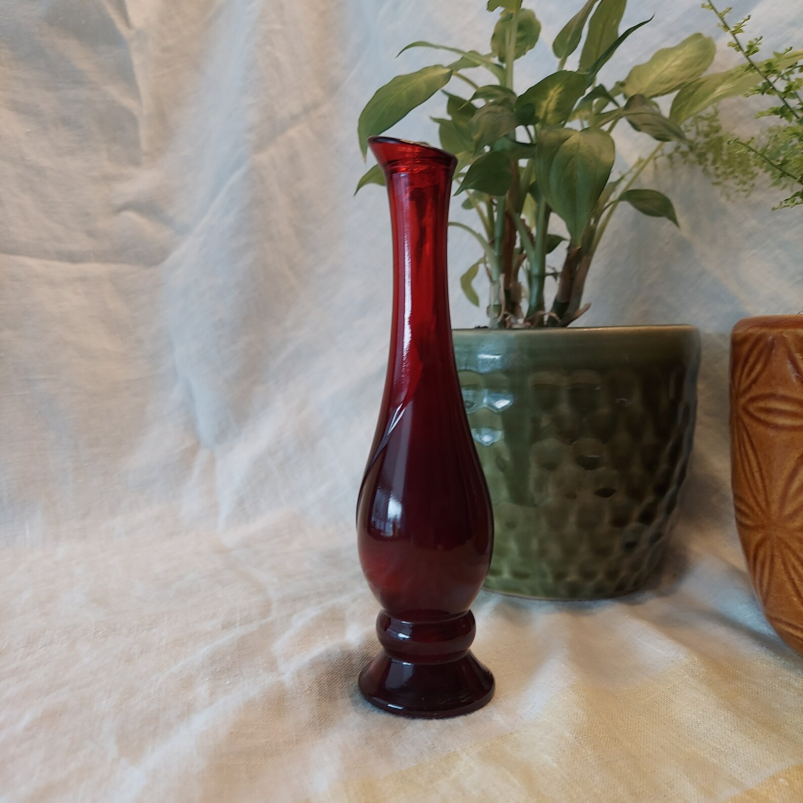 1970s Vintage Avon Ruby Red Glass Bud Vase Etsy