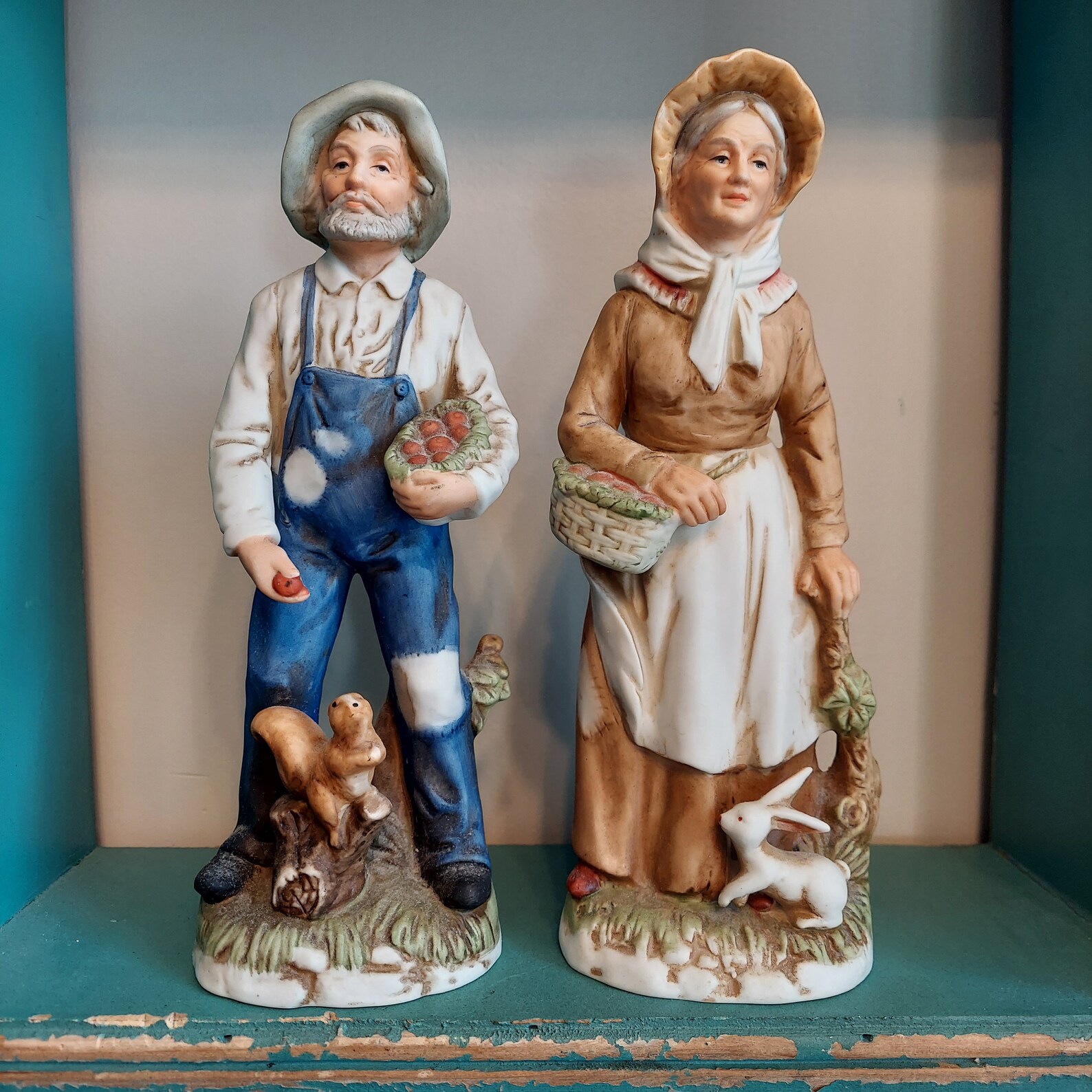 Homco Figurines 1409 Old Farmer and His Wife Farmhouse Etsy