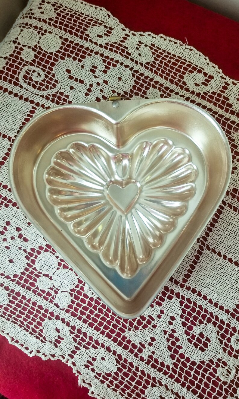 Vintage Heart Shaped Jello Mold Cake Pan Copper Aluminium Etsy